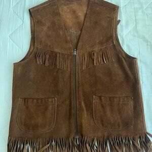 Vintage Leather Tassel Vest Size Mens L